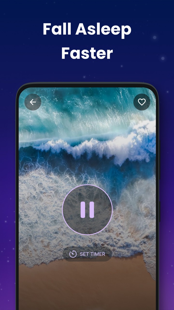 Fall asleep faster screen with ocean waves