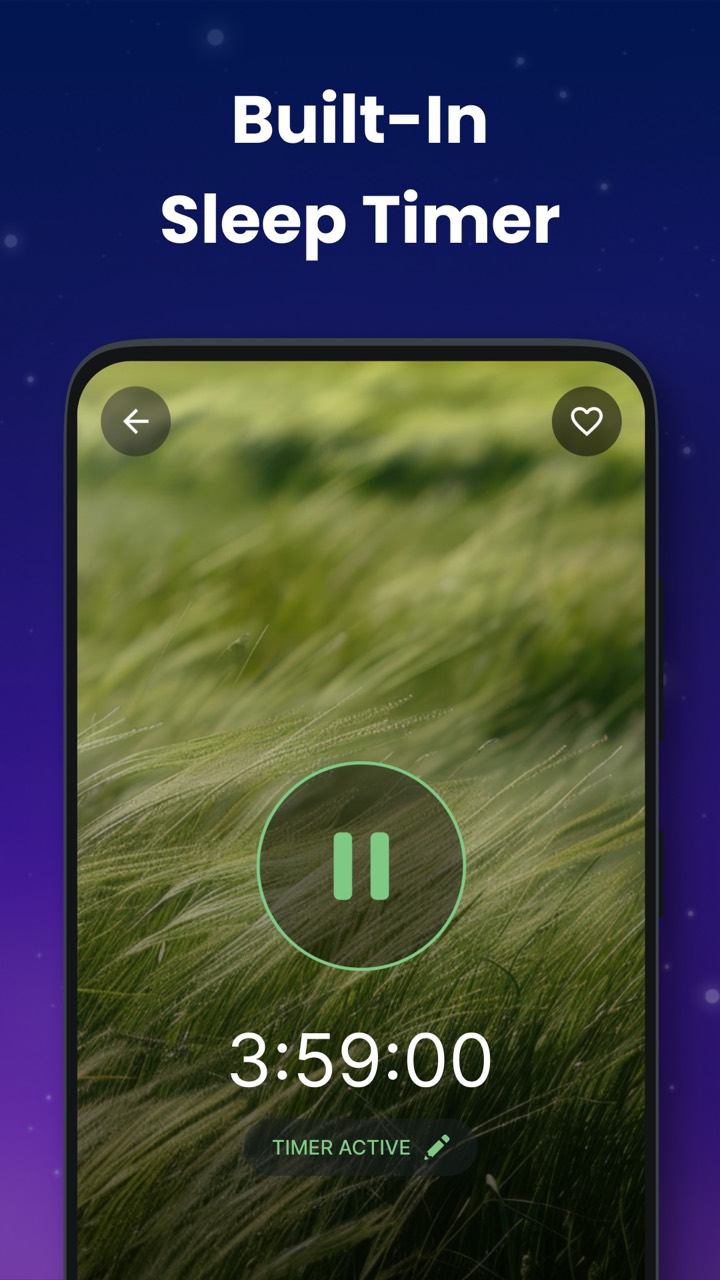 Built-in sleep timer screen