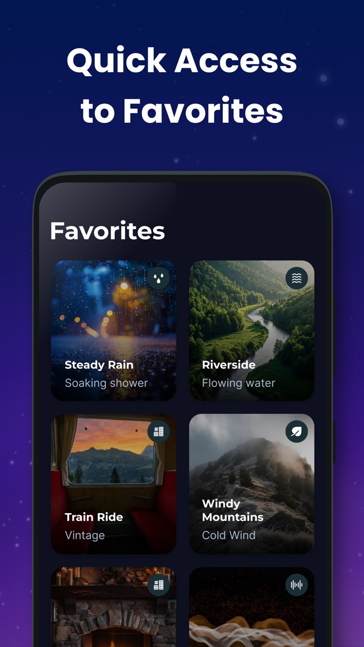 Favorites grid screen
